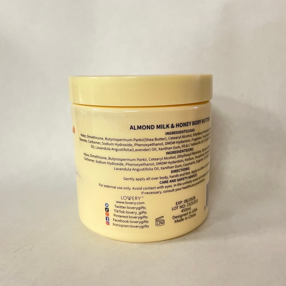 New Lovery Almond Milk & Honey Body Butter 450ml / 15.2 oz - Picture 3 of 5